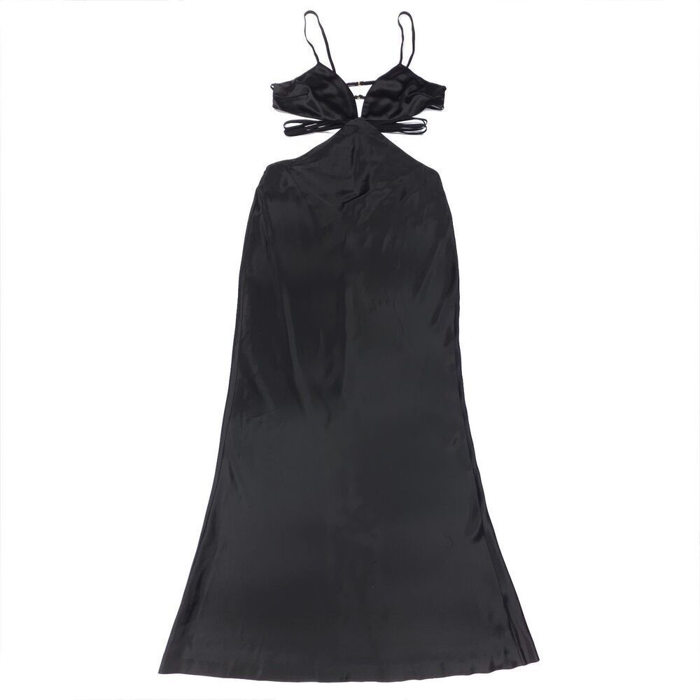 NEW Retrofete Selma Strappy Maxi Dress 90s Sexy Y2k Prom Gown Black Clean Girl